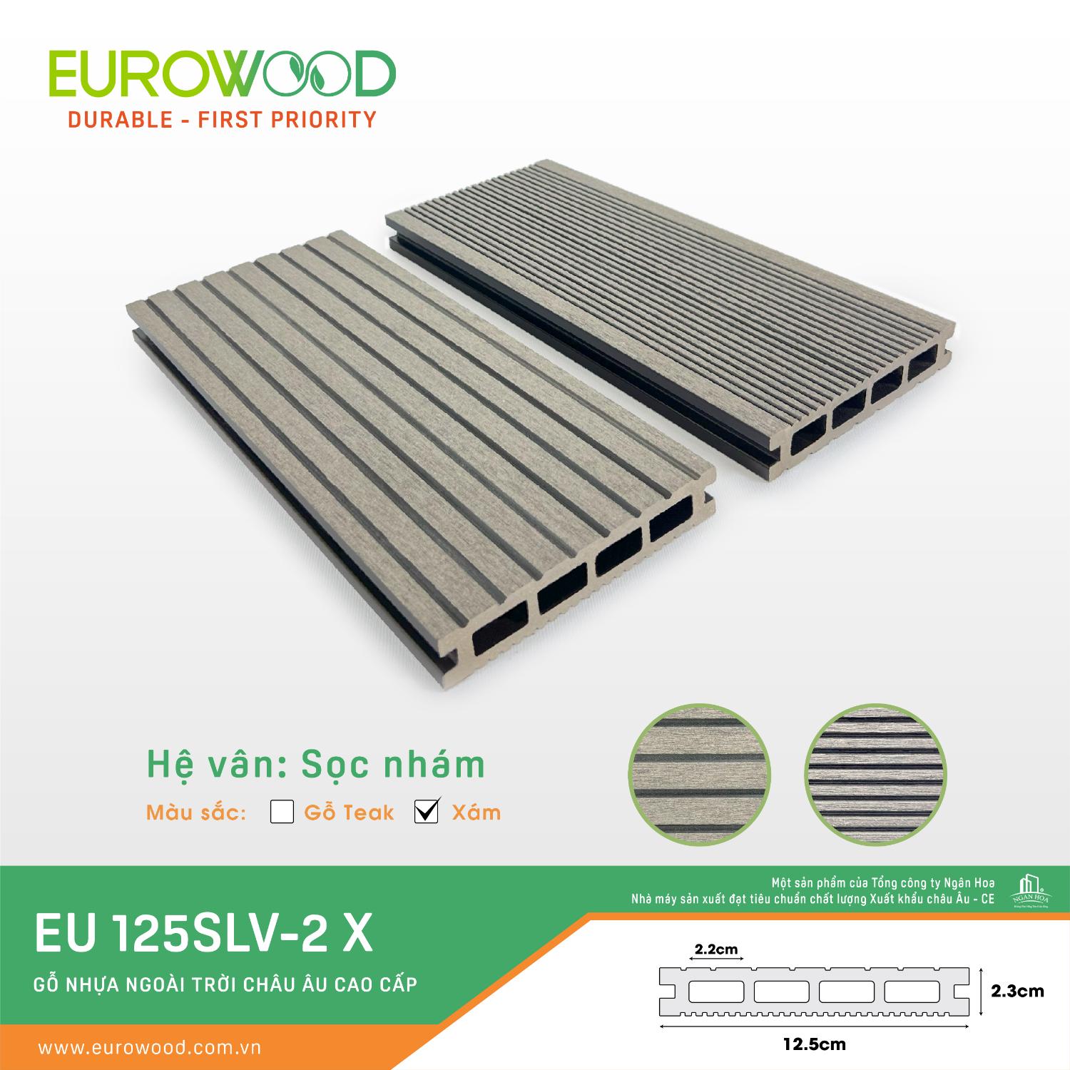Gỗ nhựa ngoài trời EU 125SLV-2 X