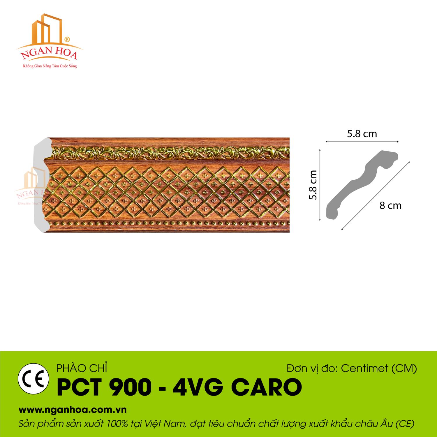 Phào chỉ nhựa PCT 900 - 4VG CARO